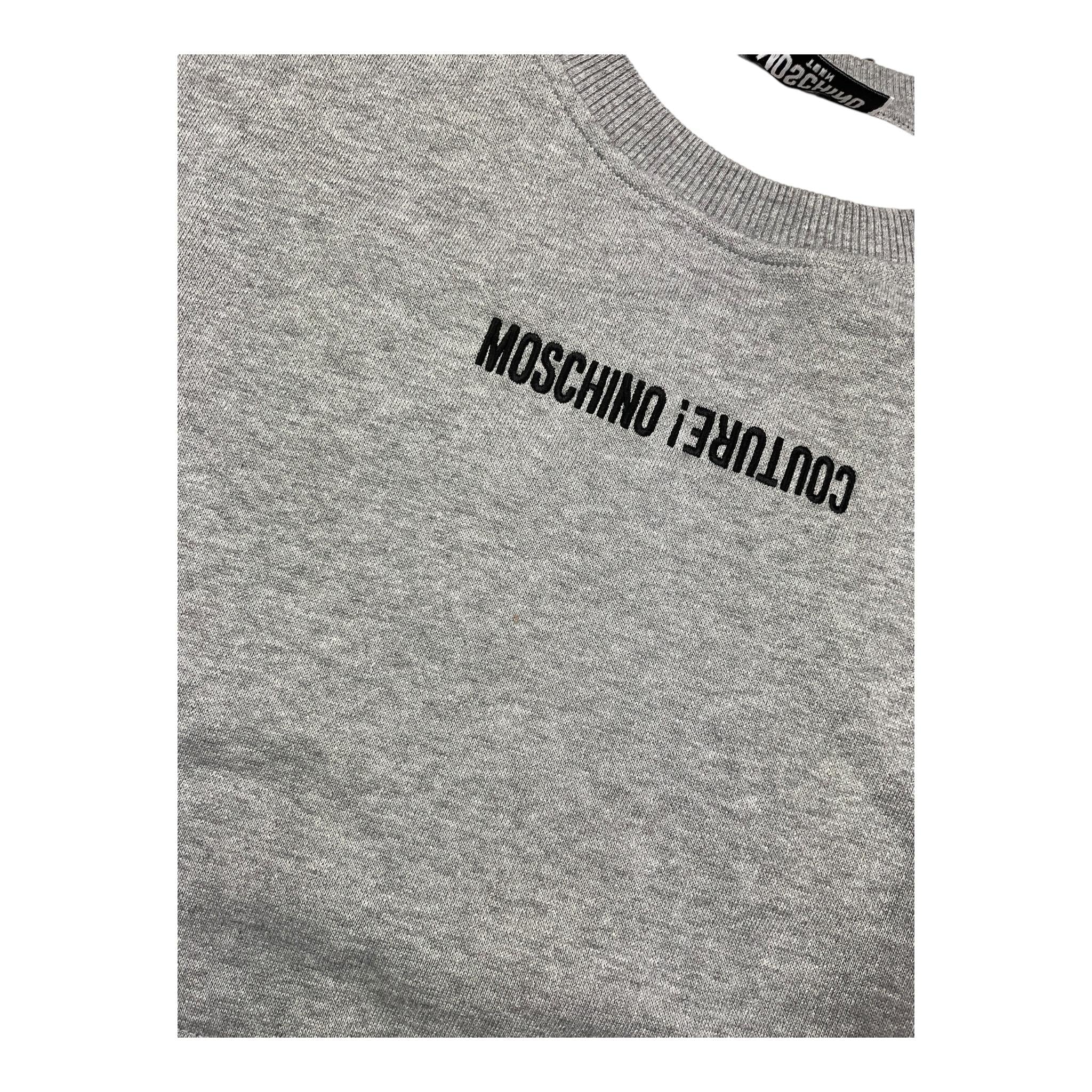 MOSCHINO felpa tinta unita girocollo con stampa Grigio per Bambino HUF08MX GRIGIO MOSCHINO