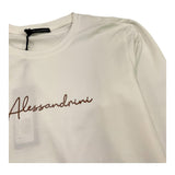 DANIELE ALESSANDRINI shirt girocollo tinta unita con logo Bianco per Bambino 1231M00012X BIANCO DANIELE ALESSANDRINI