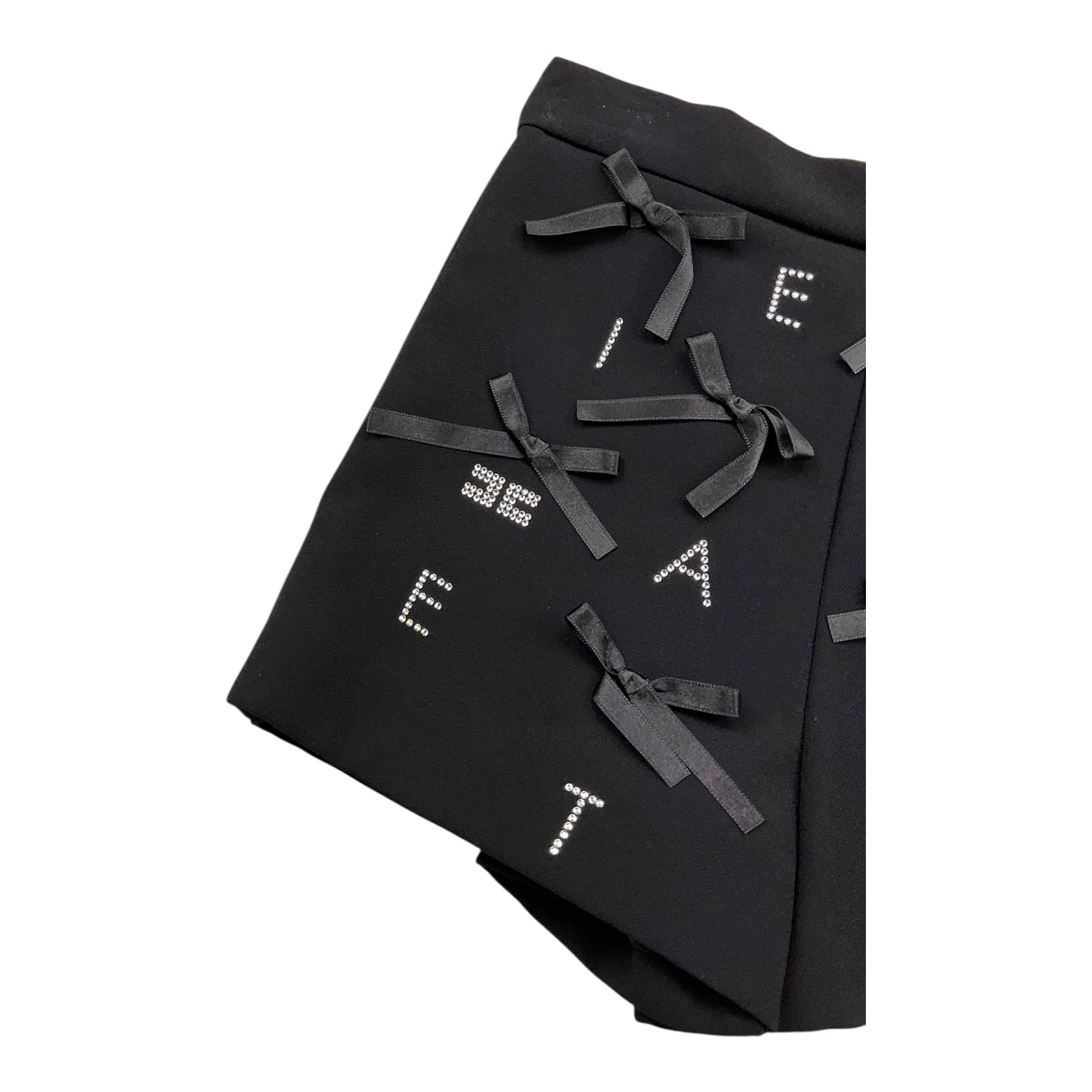 ELISABETTA FRANCHI short tinta unita cn fiocchi Nero per Bambina EFBE057 NERO ELISABETTA FRANCHI