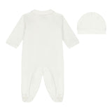 MONNALISA set tutina tinta unita con stampa-cappello Bianco per Neonata 35D502 BIANCO MONNALISA