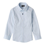 SARABANDA camicia tinta unita con stampa pois Azzurro per Neonato A124 AZZURRO SARABANDA