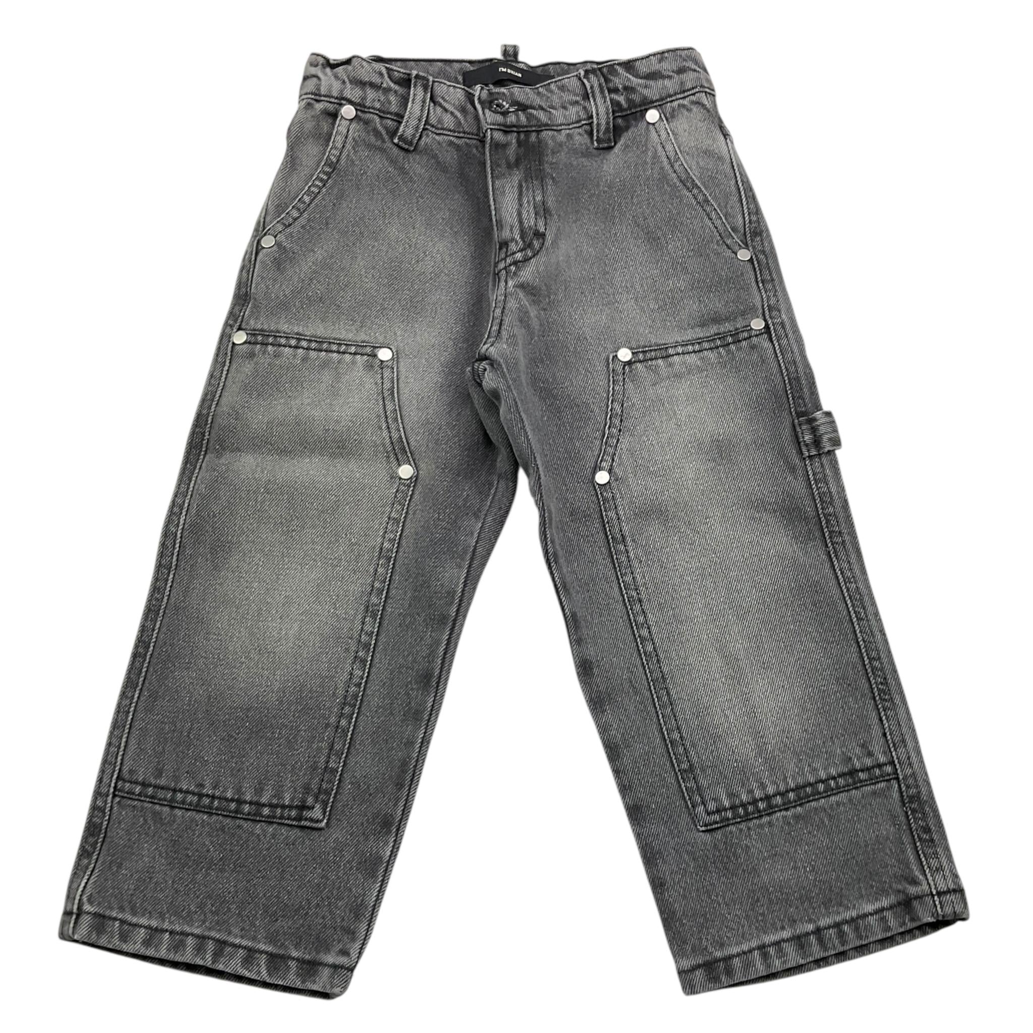 I'M BRIAN jeans tinta unita con girovita regolabile Nero per Bambino CARPJL2324 NERO I'M BRIAN