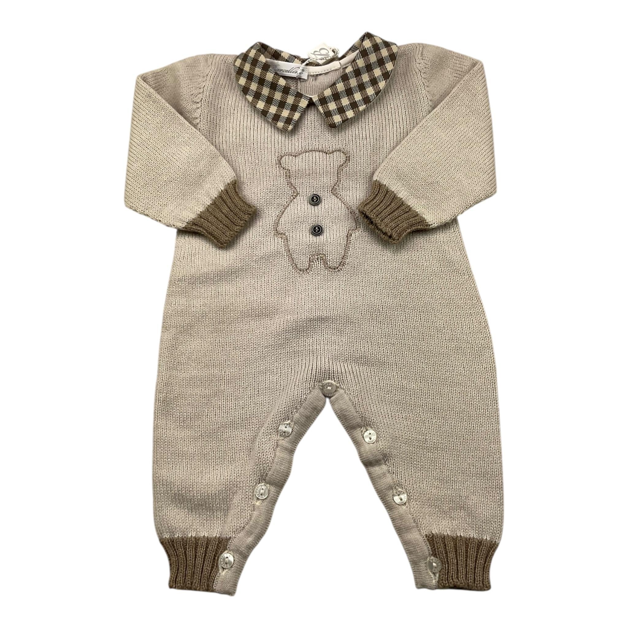 BARCELLINO tutina manica lunga in maglia Beige per Neonato 105301 BEIGE BARCELLINO