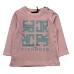 JOHN RICHMOND shirt girocollo tinta unita con stampa in contrasto Rosa per Neonata RIA25088TS ROSA JOHN RICHMOND