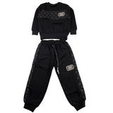 MAISON 9 PARIS completo 2 pezzi felpa-pantalone tinta unita Nero per Bambino F70065 NERO MAISON 9 PARIS