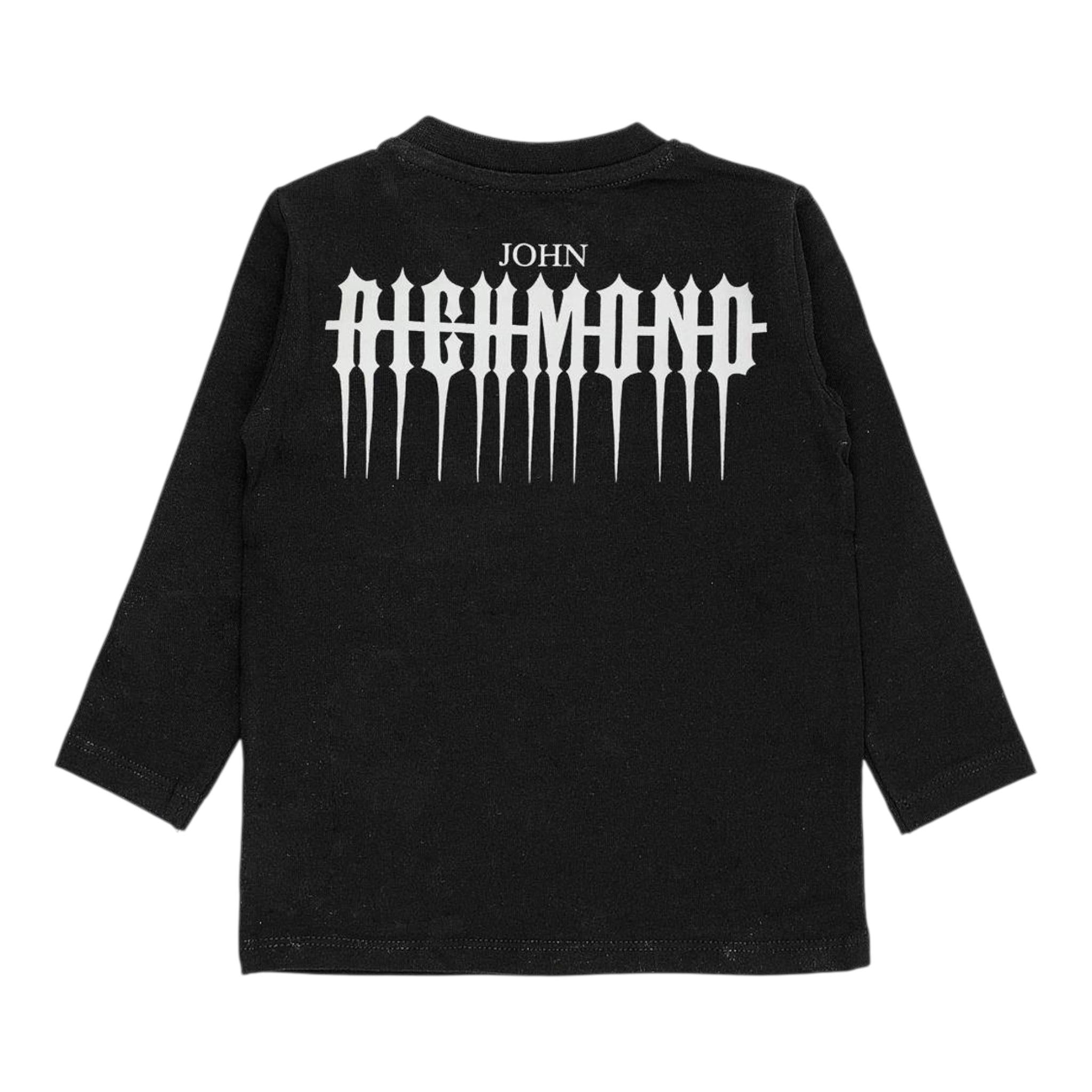 JOHN RICHMOND shirt girocollo tinta unita con stampa Nero per Neonato RIA24070TSX NERO JOHN RICHMOND