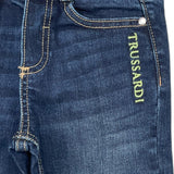 TRUSSARDI jeans tinta unita con stampa Blu per Bambino TBA24035JE BLU TRUSSARDI