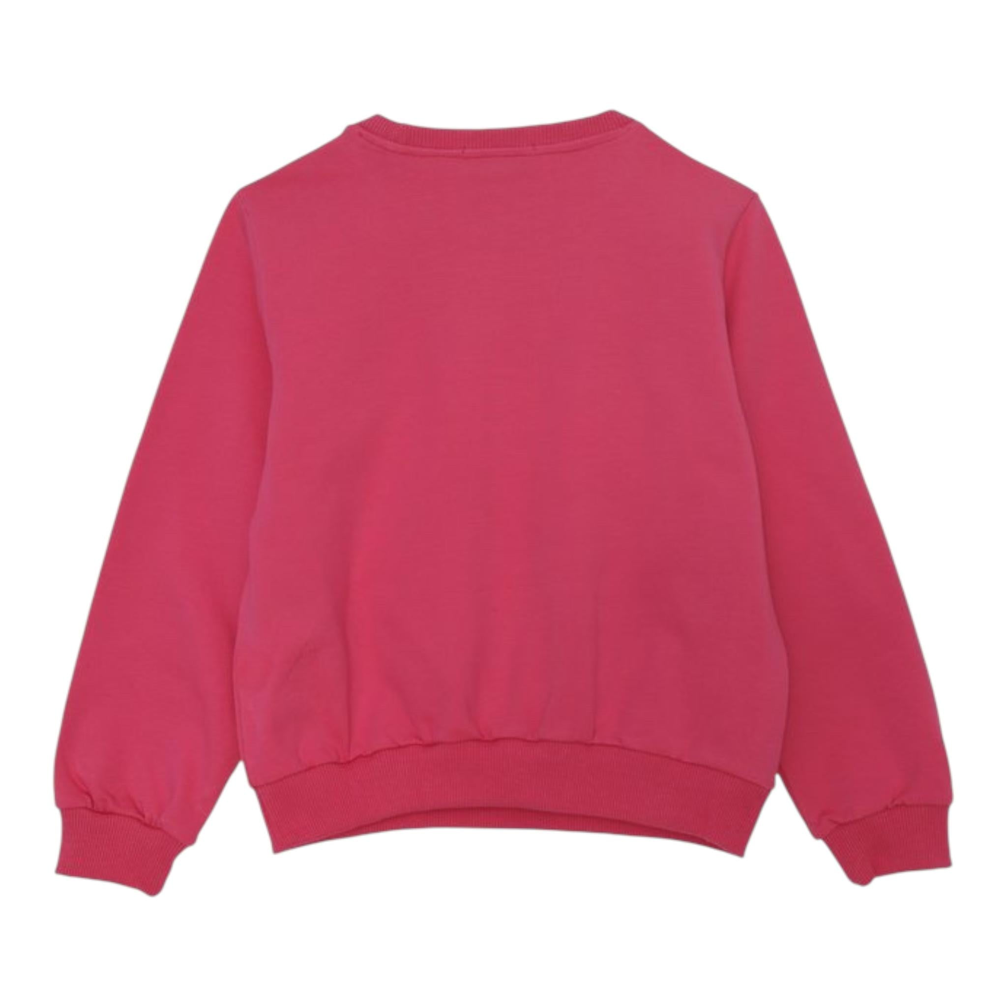 GAELLE felpa chiusa girocollo tinta unita con stampa glitterata Fuxia per Bambina 2741F00341XX FUXIA GAELLE