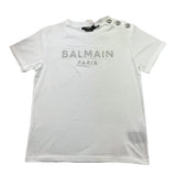 BALMAIN t-shirt girocollo tinta unita con stampa Bianco per Bambina BS8A01 BIANCO BALMAIN