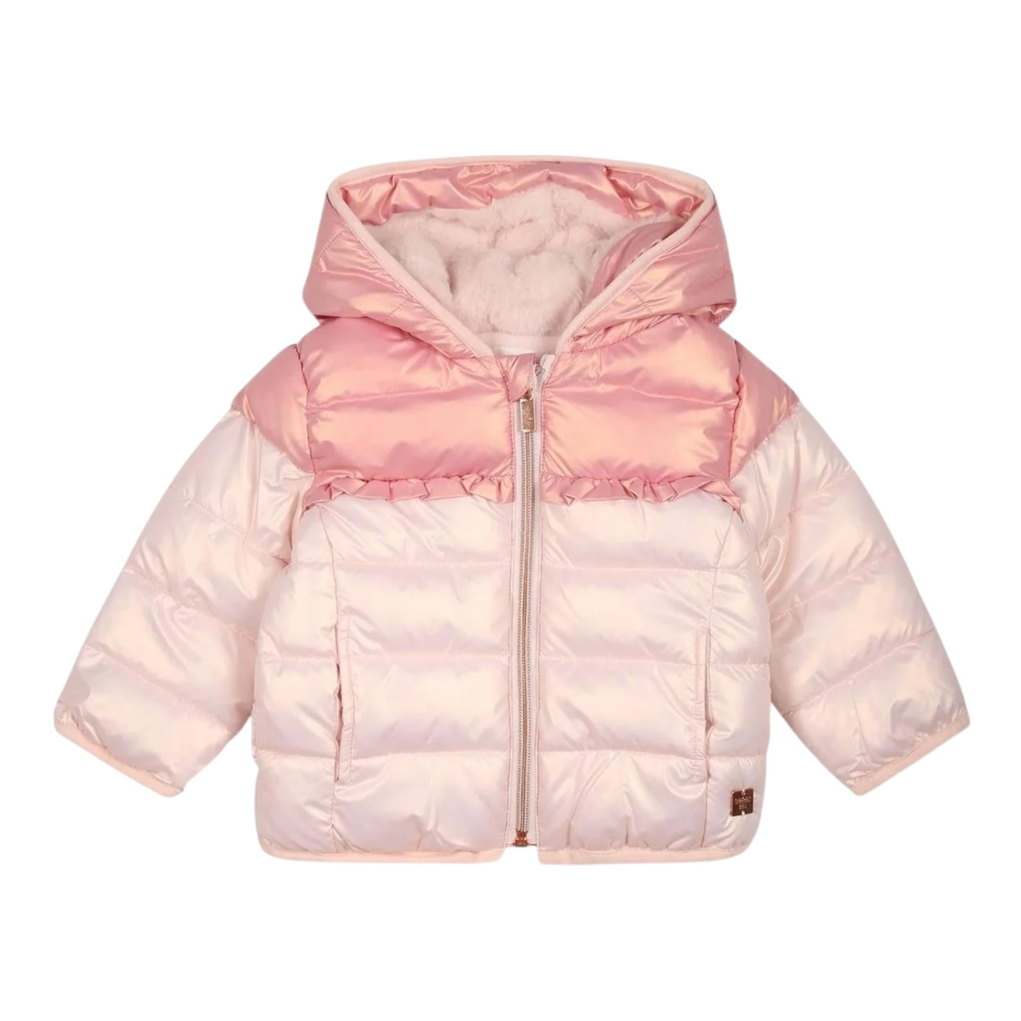 CARRE'MENT BEAU giubbino tinta unita con cappuccio e pelliccia Rosa per Neonata Y30232X ROSA CARRE'MENT BEAU