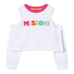 MISSONI completo 2 pezzi felpa-short tinta unita Bianco per Bambina MU3A10 BIANCO MISSONI