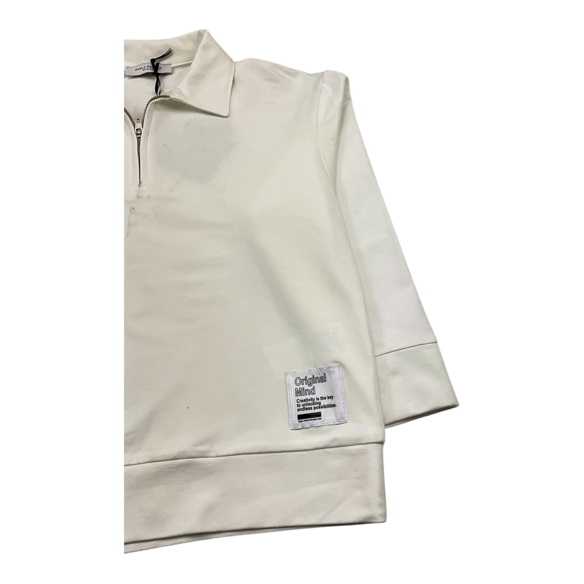 PAOLO PECORA polo manica lunga tinta unita con zip Bianco per Bambino PP4129 BIANCO PAOLO PECORA