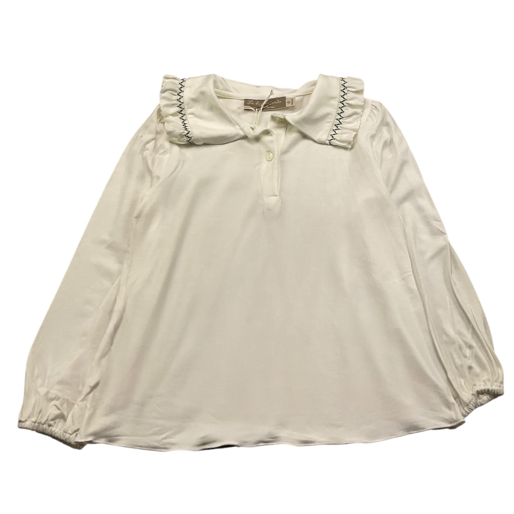 LA STUPENDERIA shirt tinta unita con colletto Panna per Bambina TJMG42 PANNA LA STUPENDERIA