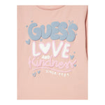 GUESS shirt girocollo tinta unita con stampa in contrasto Rosa per Neonata A4BI03J1314X ROSA GUESS