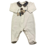 LALALU' tutina manica lunga in ciniglia con stampa in contrasto Bianco per Neonato TCL3N BIANCO LALALU'