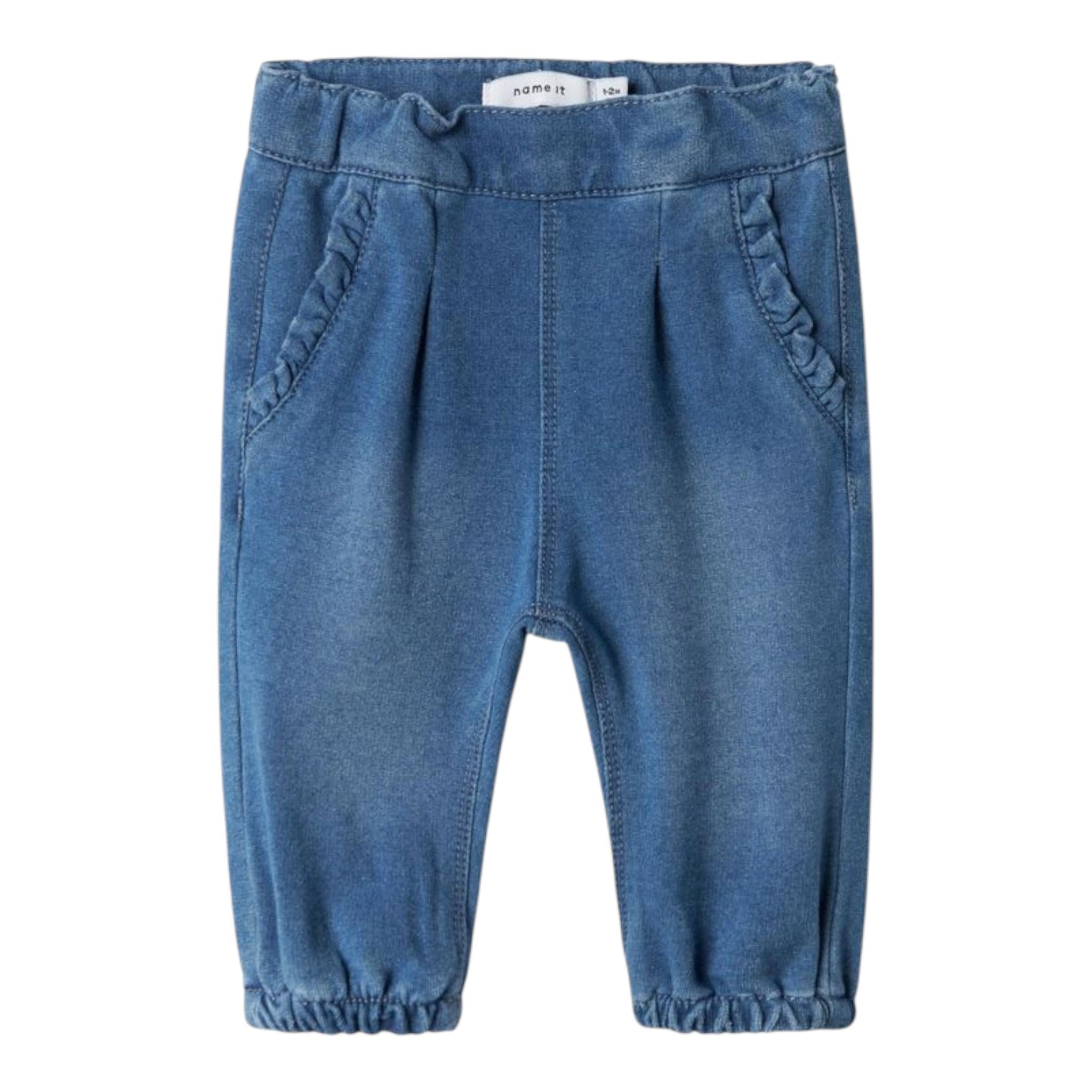 NAME.IT jeans morbido tinta unita con girovita regolabile Azzurro per Neonata 13224704 AZZURRO NAME.IT
