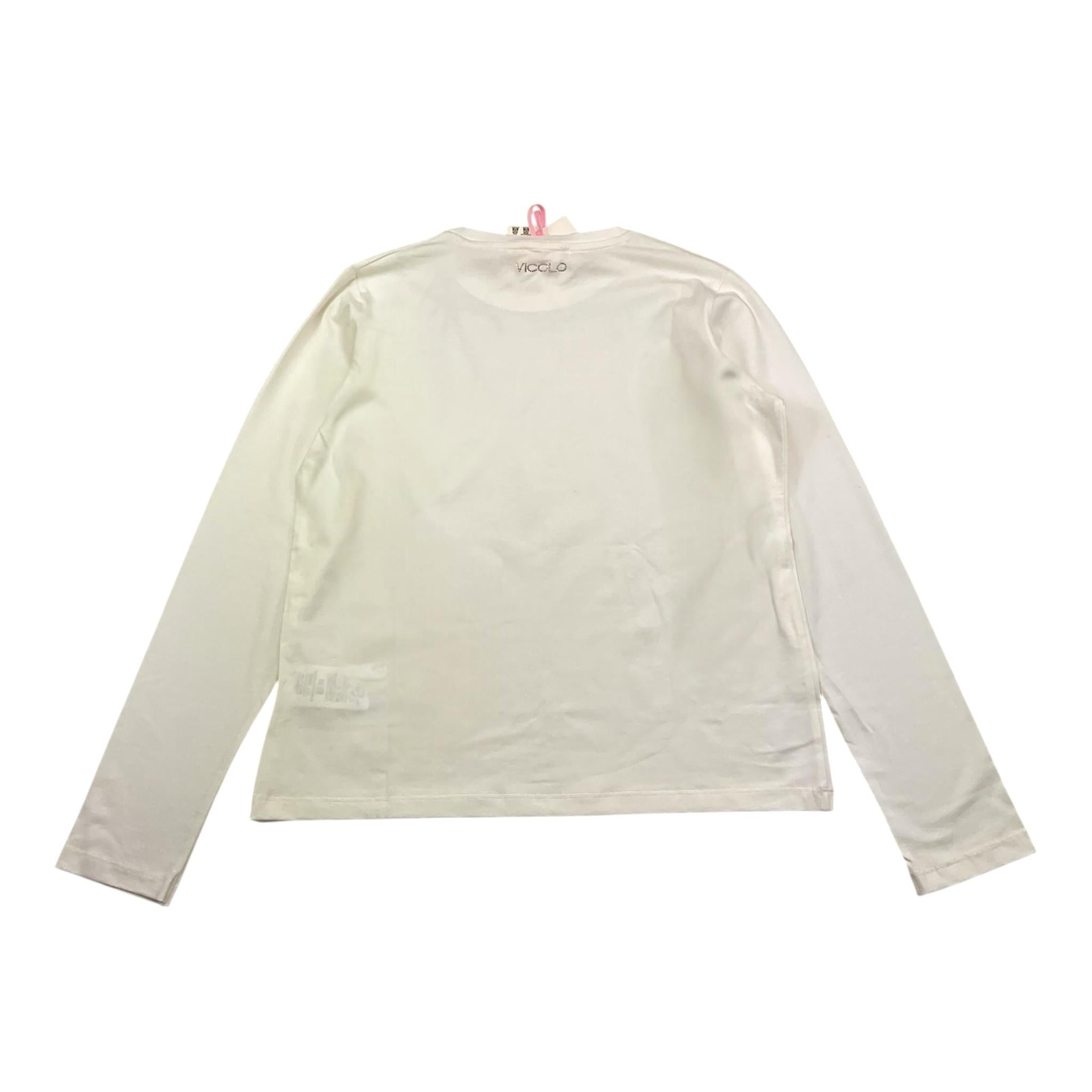 VICOLO shirt girocollo tinta unita con brillantini Bianco per Bambina 3141M00129 BIANCO VICOLO