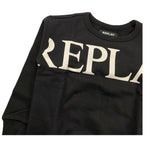 REPLAY felpa chiusa gircollo tinta unita con logo Nero per Bambino SB2064 NERO REPLAY