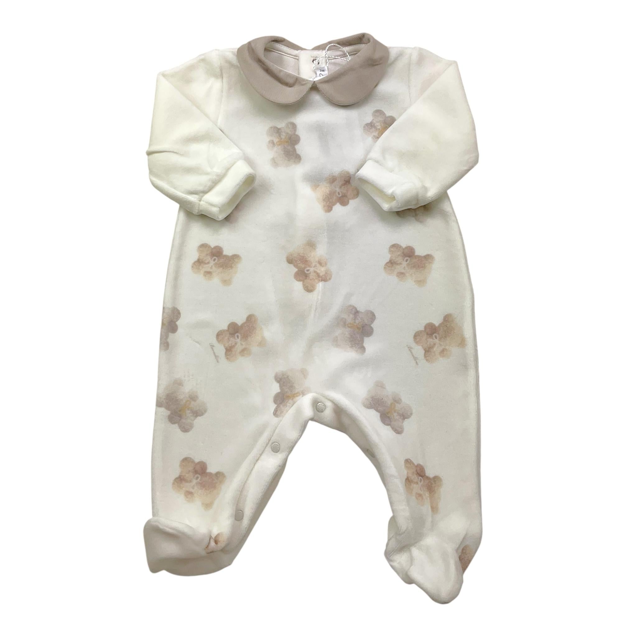 BARCELLINO tutine tinta unita con stampa Bianco per Neonata 115601 BIANCO BARCELLINO