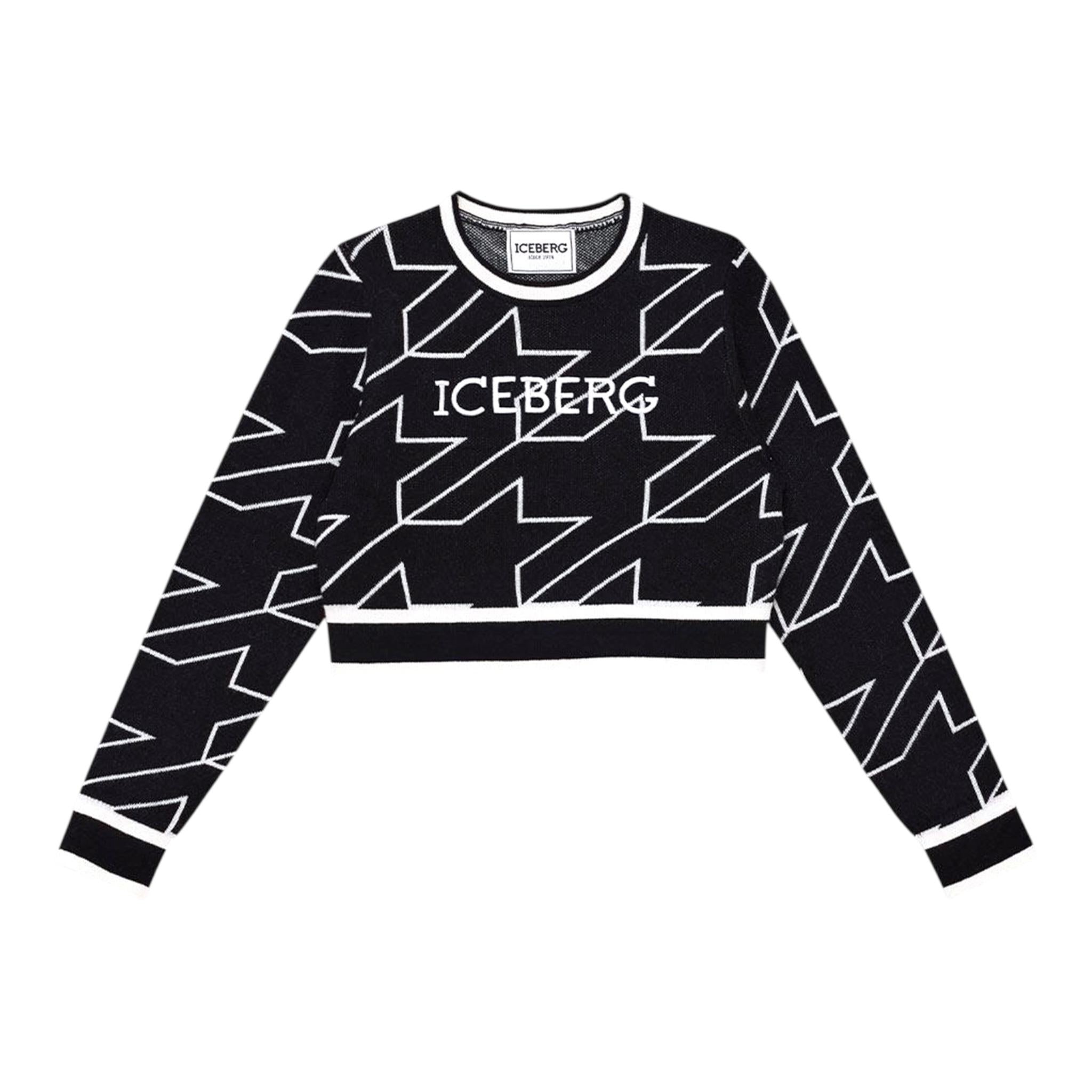 ICEBERG maglia girocollo tina unita con stampe in contrasto Nero per Bambina MGICE5358J NERO ICEBERG