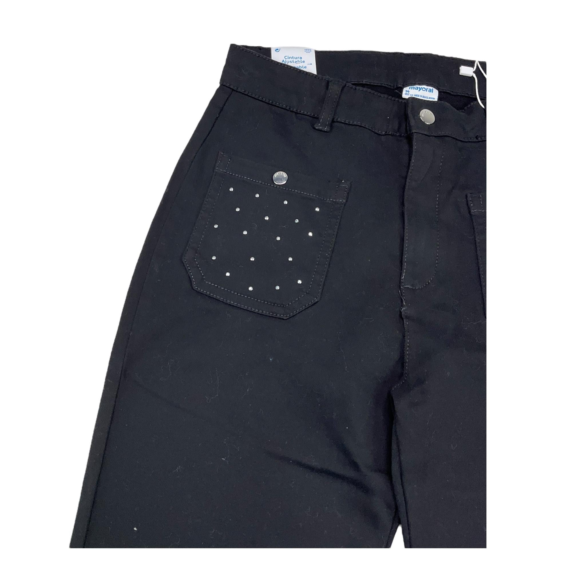 MAYORAL jeans tinta unita modello zampa Nero per Bambina 7504 NERO MAYORAL