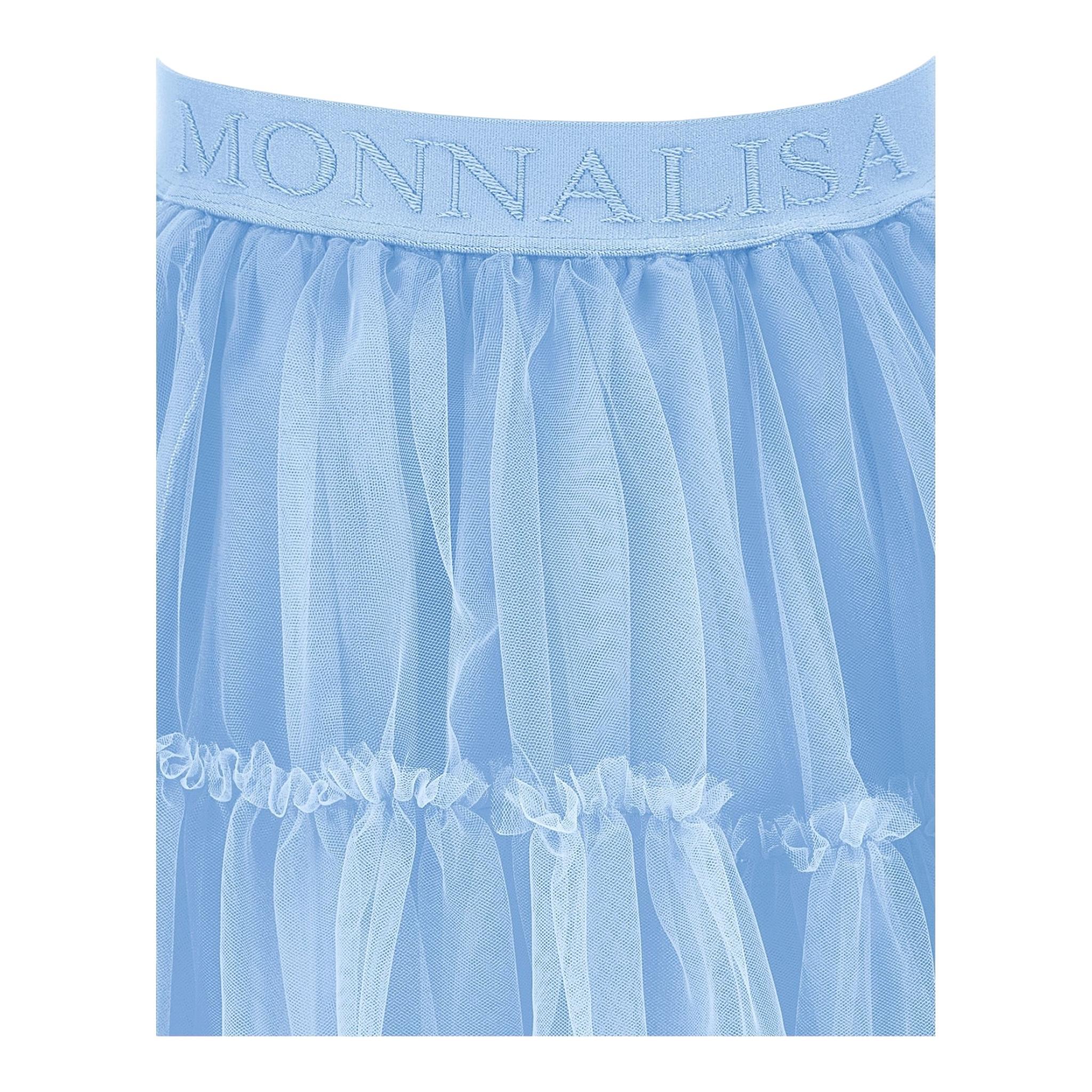 MONNALISA gonna tinta unita con tulle Azzurro per Bambina 17CGONJ AZZURRO MONNALISA