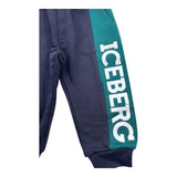 ICEBERG pantalone tuta tinta unita cn stampa logo Blu per Neonato PFICE5301B BLU ICEBERG