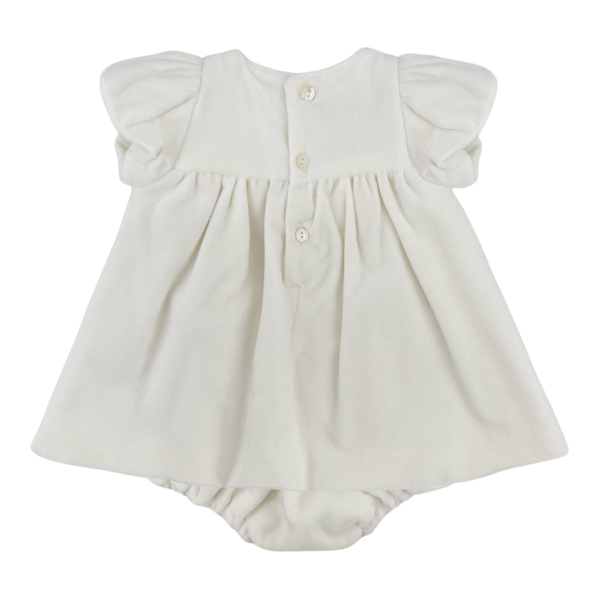 LA STUPENDERIA set abito tinta unita con coulotte Bianco per Neonata CBAB08 BIANCO LA STUPENDERIA