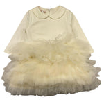 LIU JO abito manica lunga tinta unita cn tulle Panna per Neonata HF4014 PANNA LIU JO