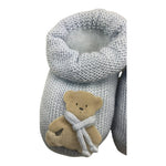 STORY LORIS babbucce tinta unita con orso Azzurro per Neonato 32033 AZZURRO STORY LORIS