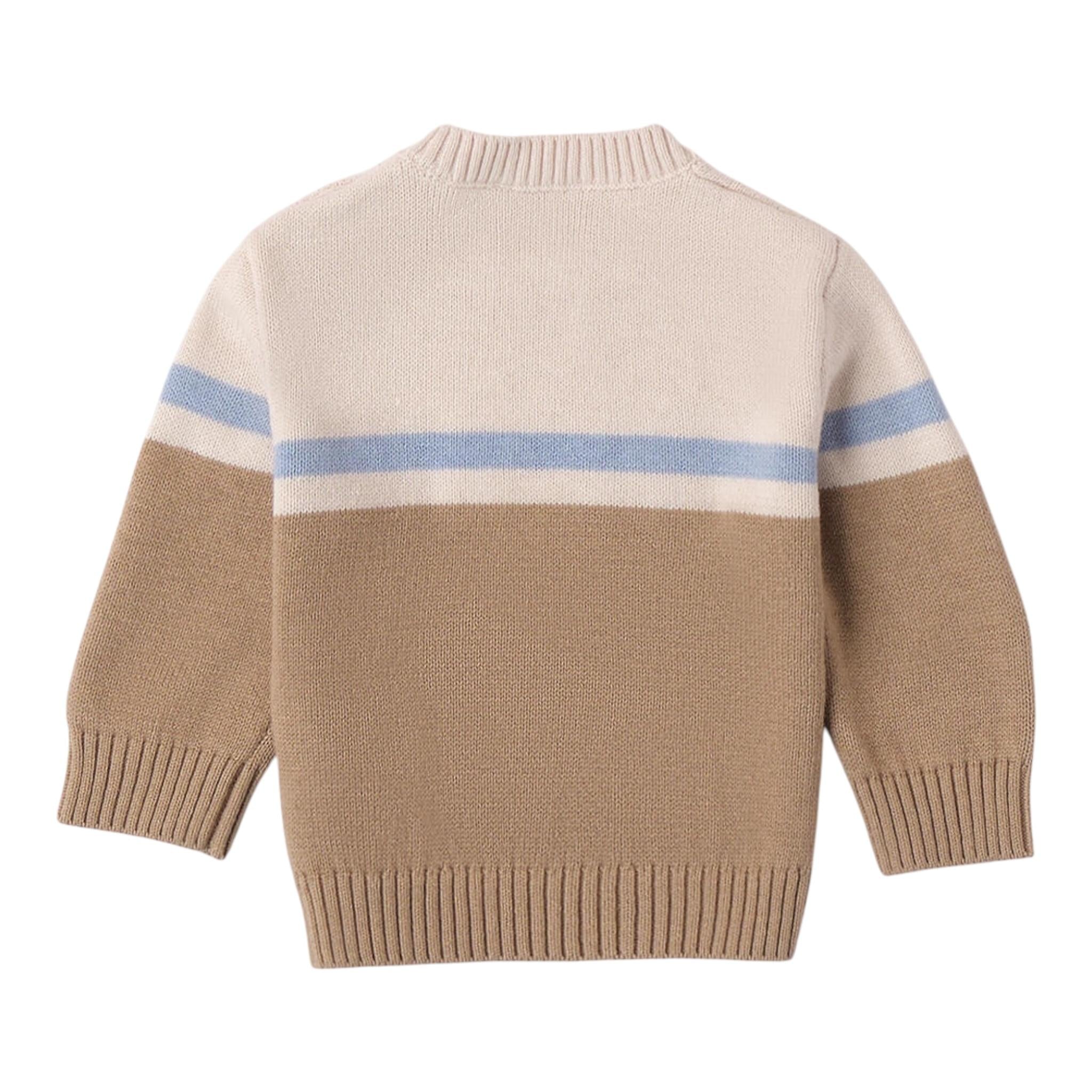 MINI BANDA maglia girocollo bicolore  Beige per Neonato 3A670 BEIGE MINI BANDA
