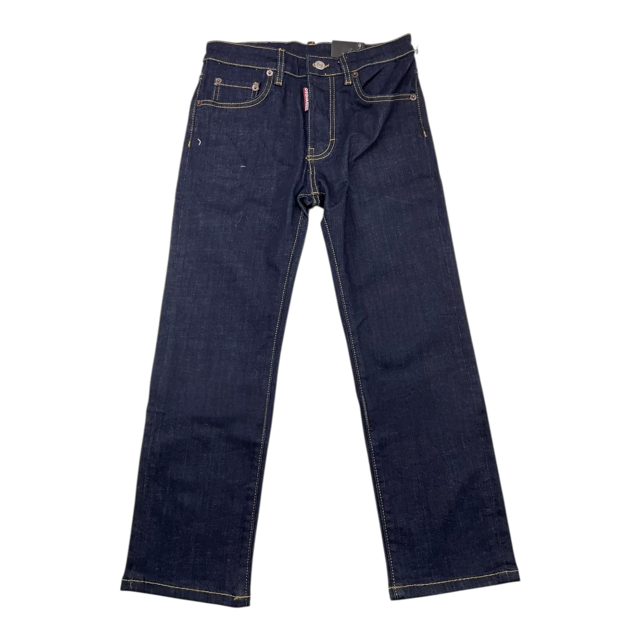 DSQUARED2 jeans tinta unita con cuciture in contrasto Blu per Bambino DQ2252X BLU DSQUARED2