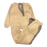 NEVER TOO completo 2pz felpa-pantalone tinta unita Beige per Bambino NT2089 BEIGE NEVER TOO