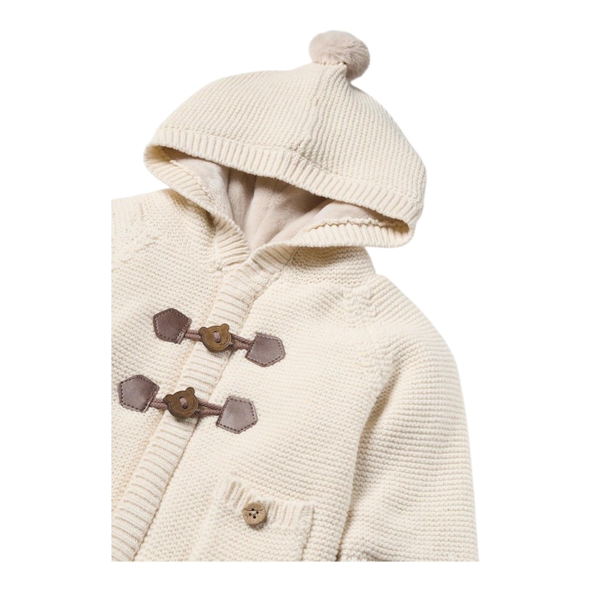 MAYORAL cappottino tinta unita con cappuccio Panna per Neonato 2303 PANNA MAYORAL