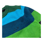 SUN68 maglia tinta unita girocollo con fantasia a righe Blu per Neonato K44348N BLU SUN68