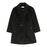 TWINSET cappotto tinta unita con frange Nero per Bambina 232GJ2062 NERO TWINSET