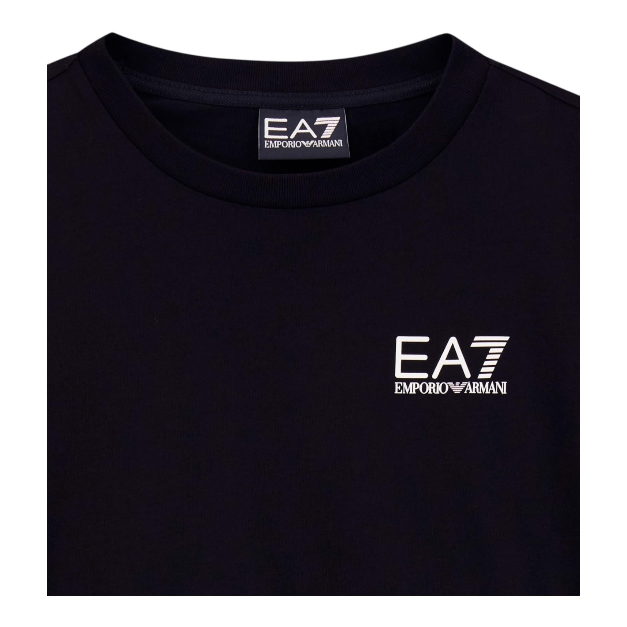 EMPORIO ARMANI t-shirt girocollo tinta unita con stampa Nero per Bambino 8NBT51 NERO EMPORIO ARMANI