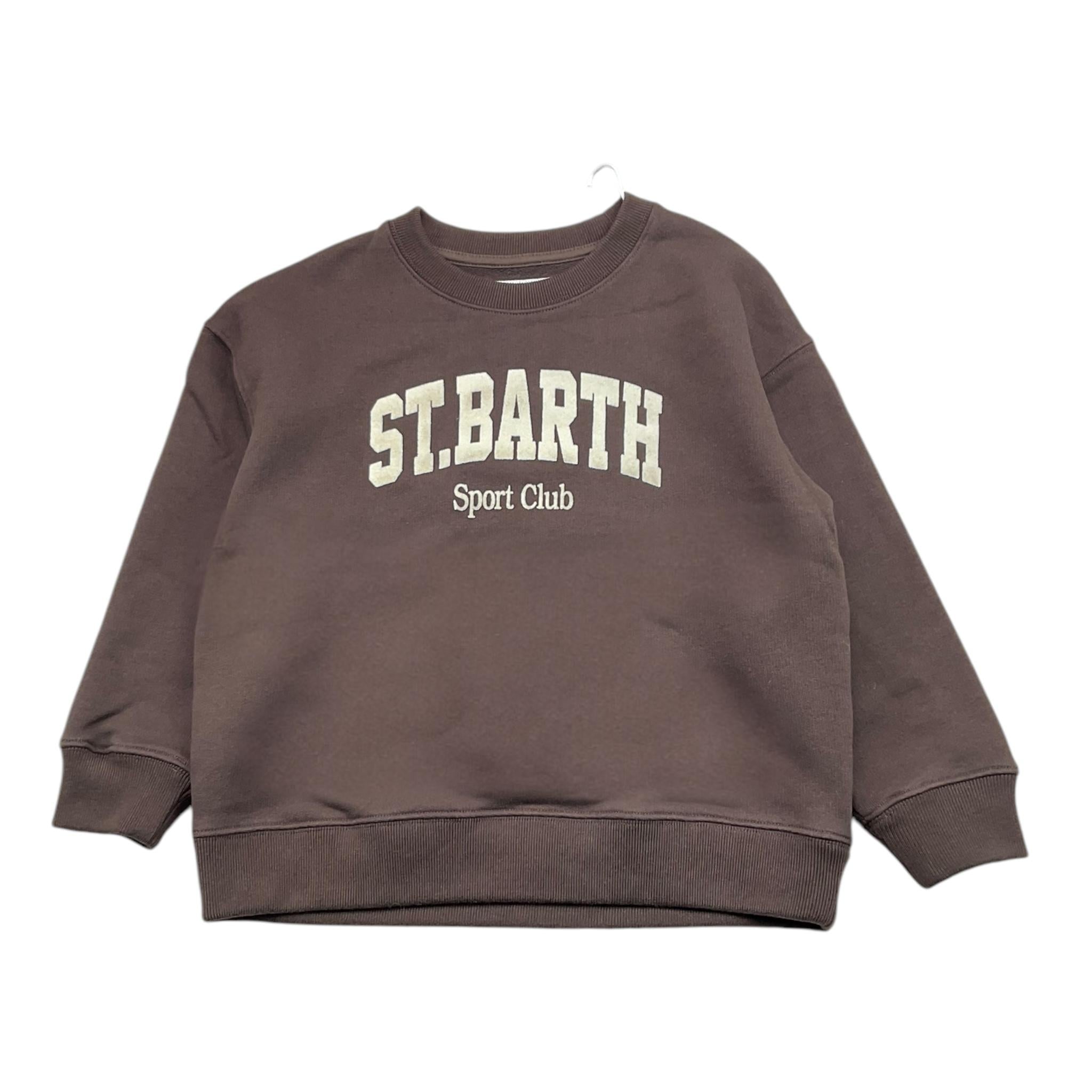 SAINT BARTH felpa girocollo tinta unita con stampa Marrone per Bambina STB MARRONE SAINT BARTH