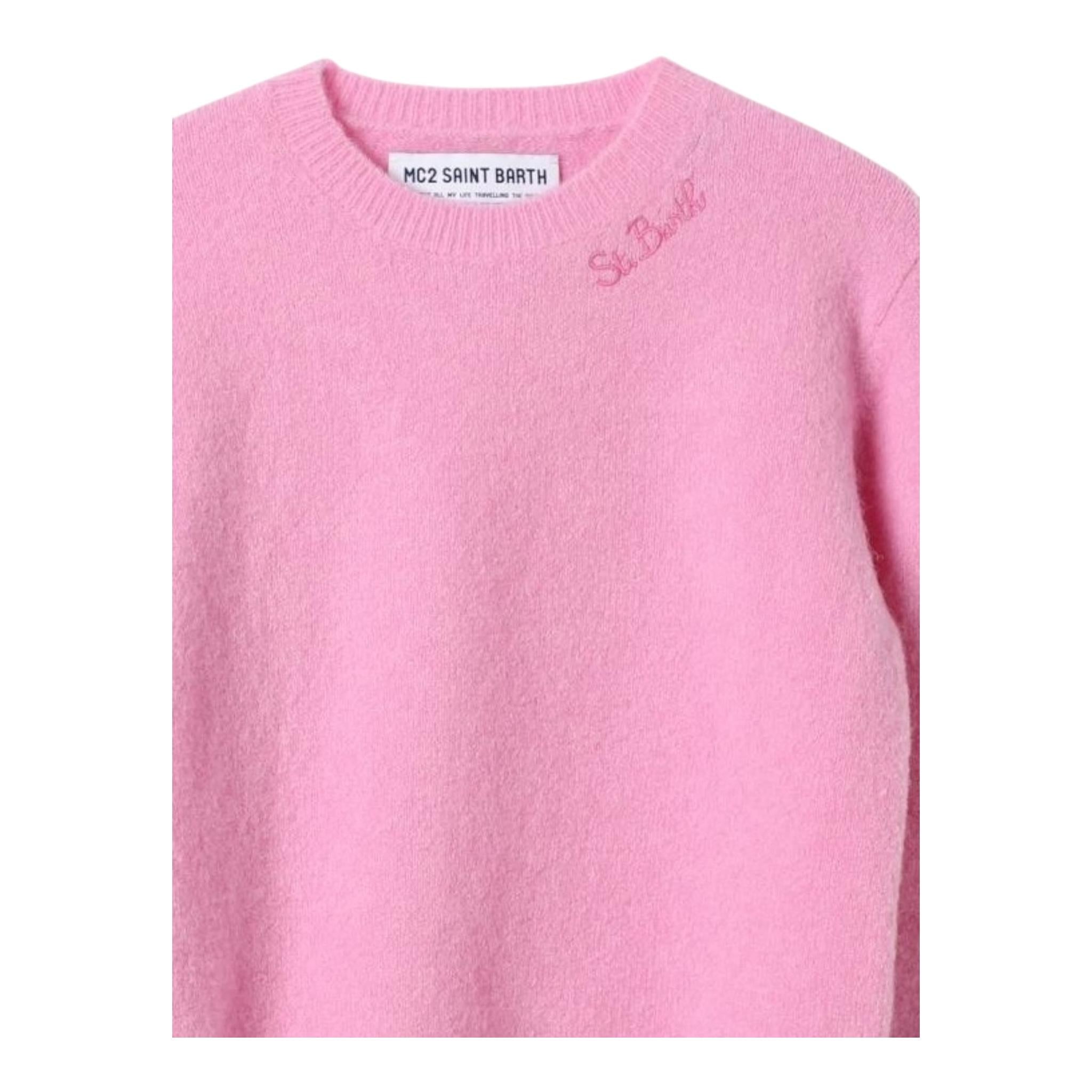 SAINT BARTH maglia girocollo tinta unita Glicine per Neonata LYL001XN GLICINE SAINT BARTH