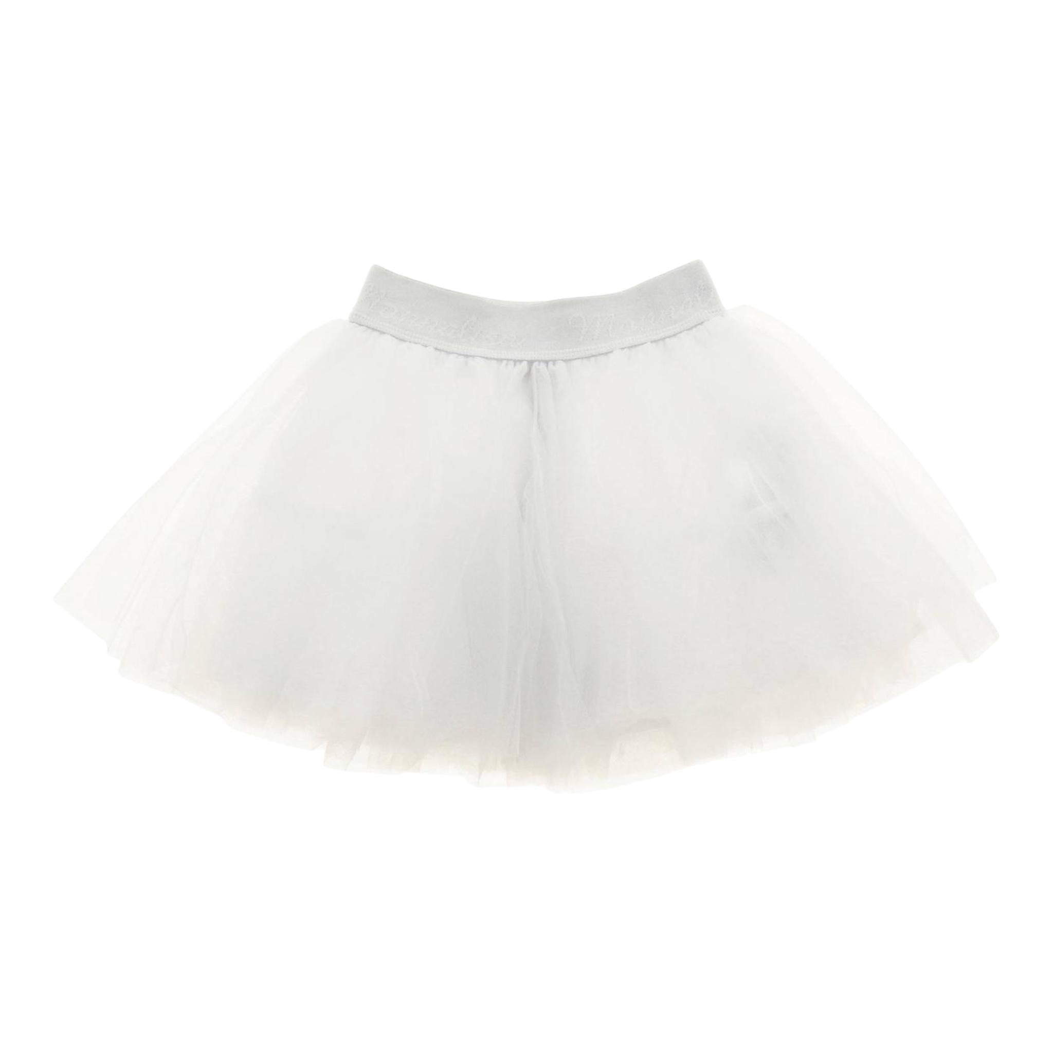 MONNALISA gonna tinta unita con tulle Bianco per Neonata 17CGON BIANCO MONNALISA