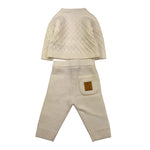 MOSCHINO completo cardigan-pantalone tinta unita Panna per Neonato MUK05I PANNA MOSCHINO