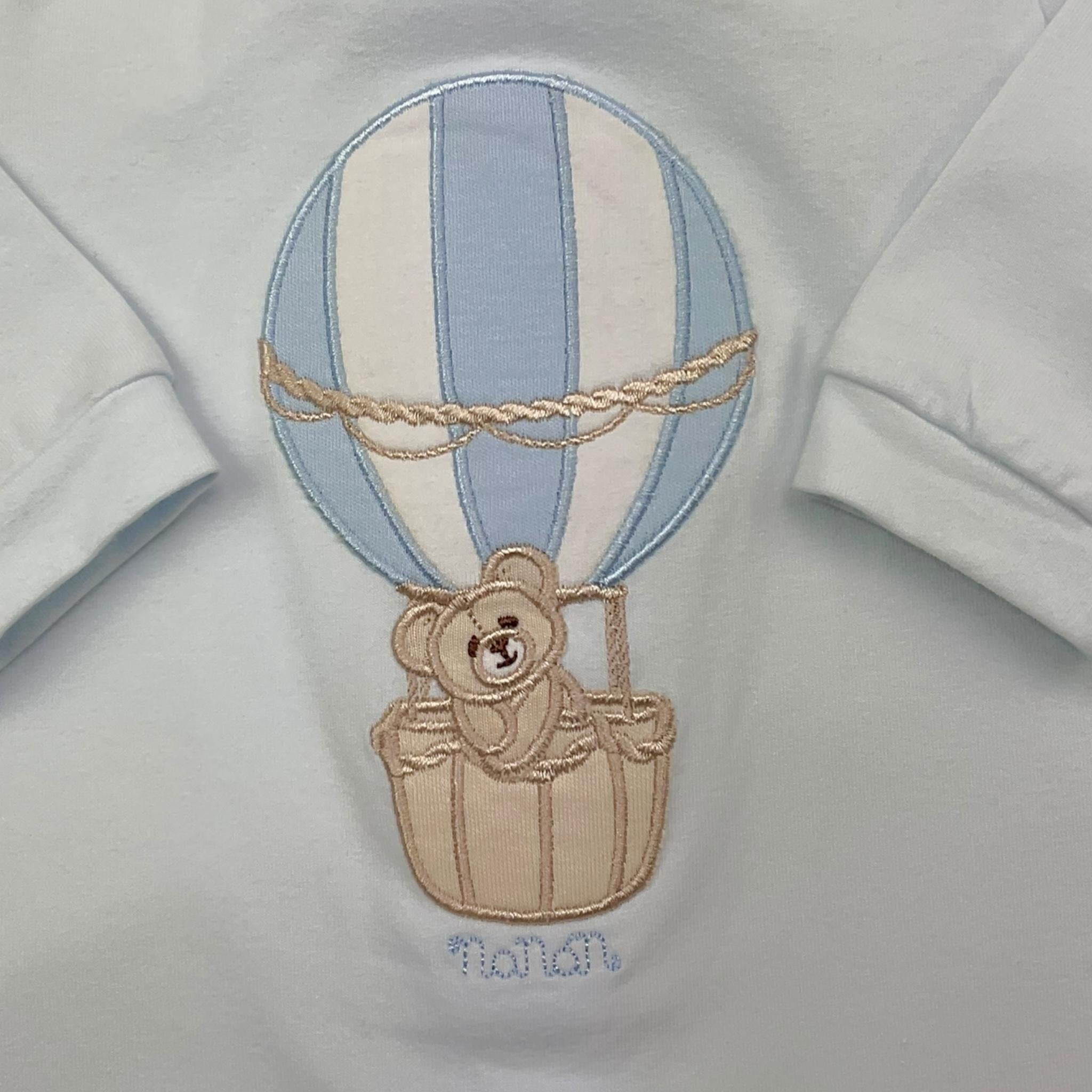 NANAN tutina tinta unita con stampa Azzurro per Neonato I2400101A AZZURRO NANAN