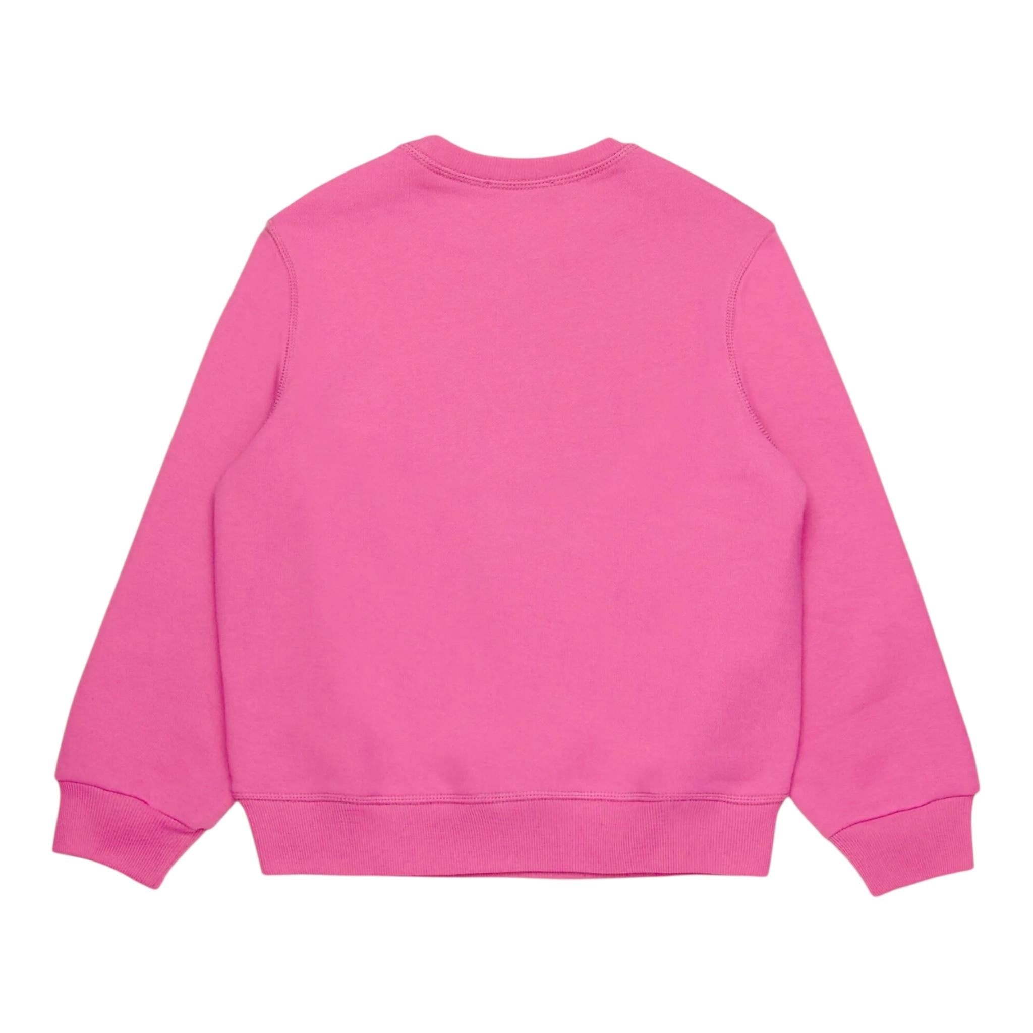 DSQUARED2 felpa chiusa girocollo tinta unita con logo Rosa per Bambina DQ2496 ROSA DSQUARED2