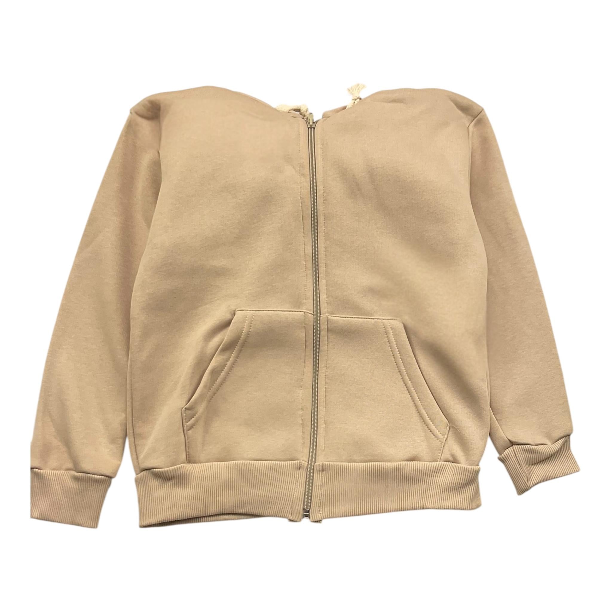 BRAND NAME felpa con zip e cappuccio tinta unita Beige per Bambino BN1095S BEIGE BRAND NAME