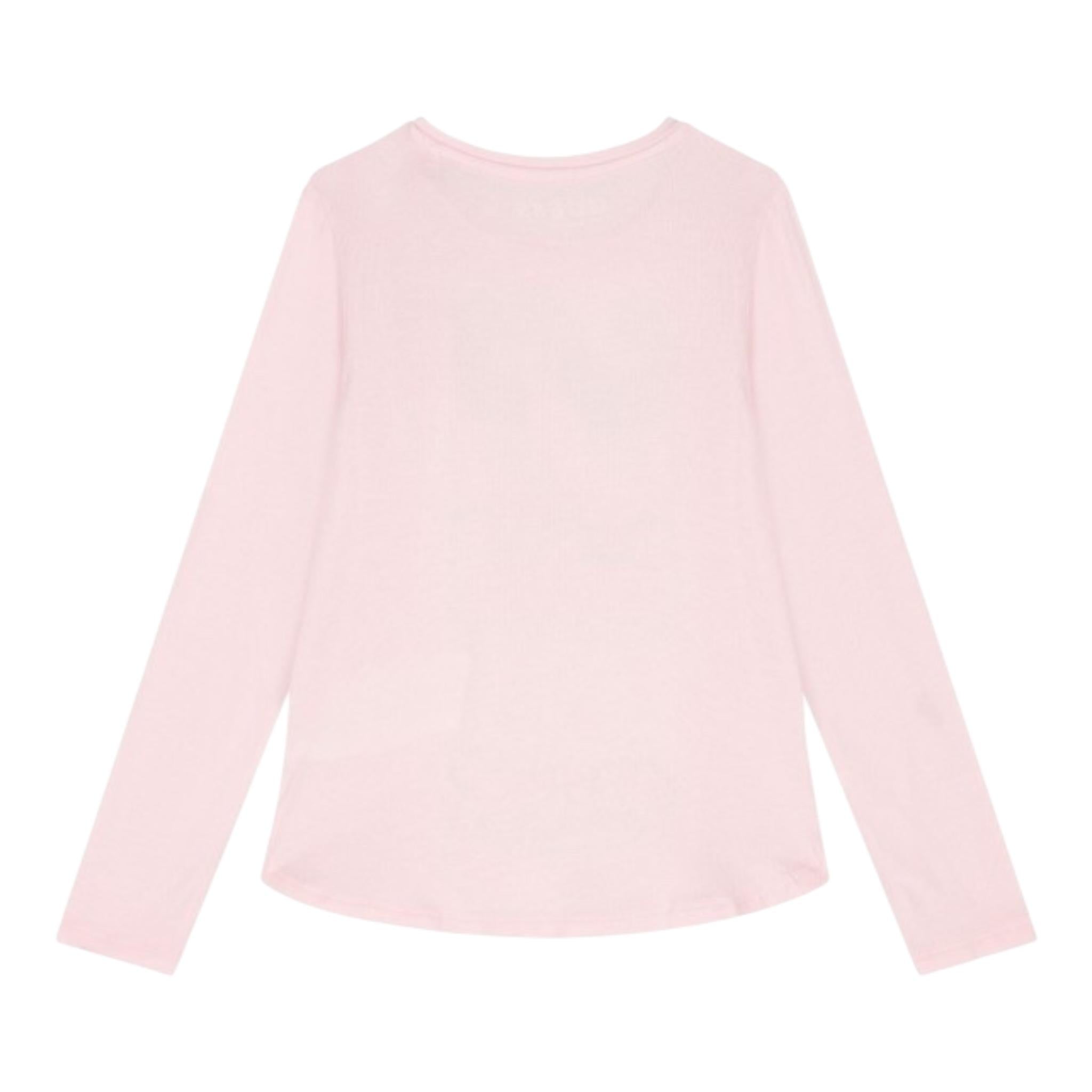 GUESS shirt girocollo tinta unita con stampa Rosa per Bambina K4YI06KAPO0JXX ROSA GUESS