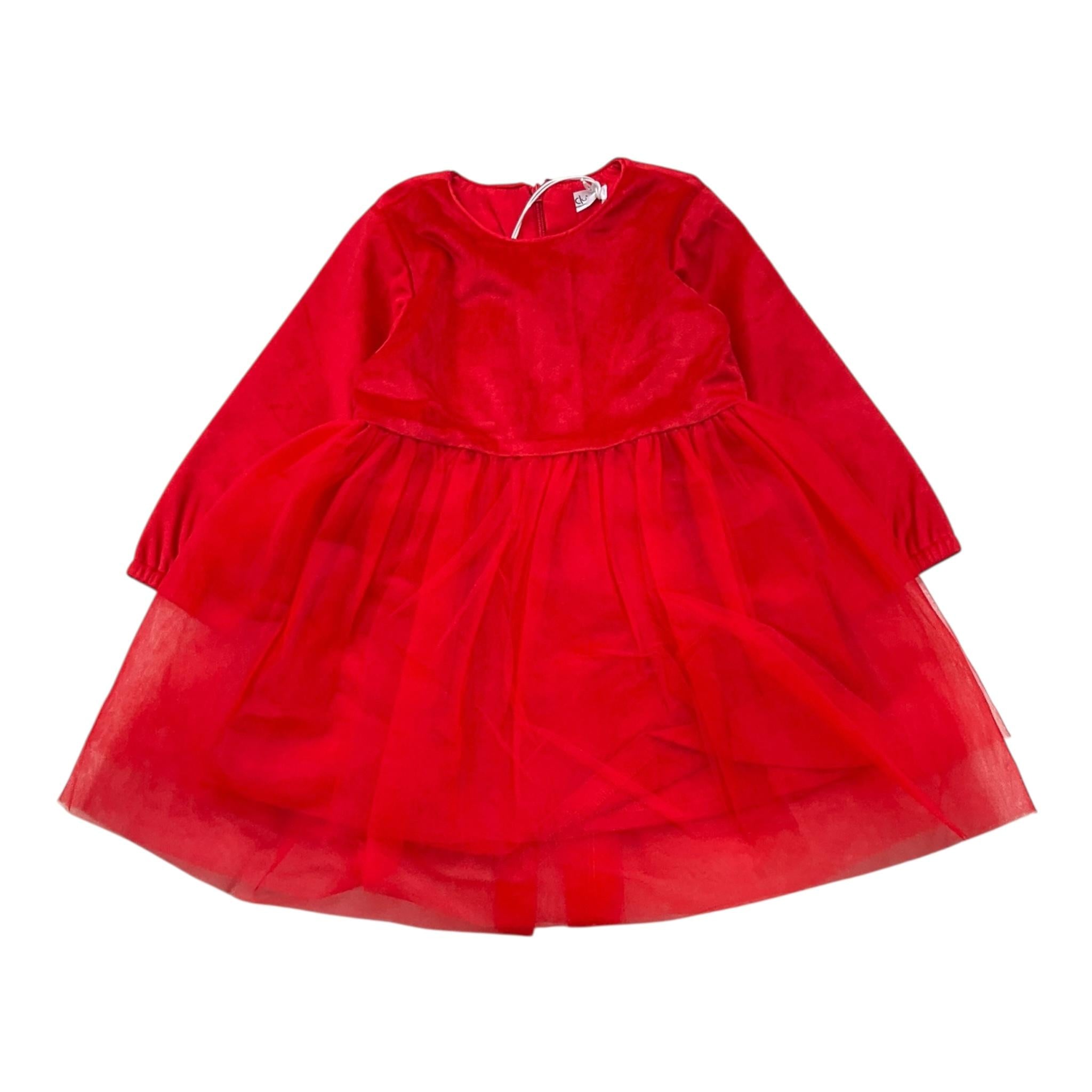 Y-CLU abito tinta unita con tulle Rosso per Neonata YN20701 ROSSO Y-CLU
