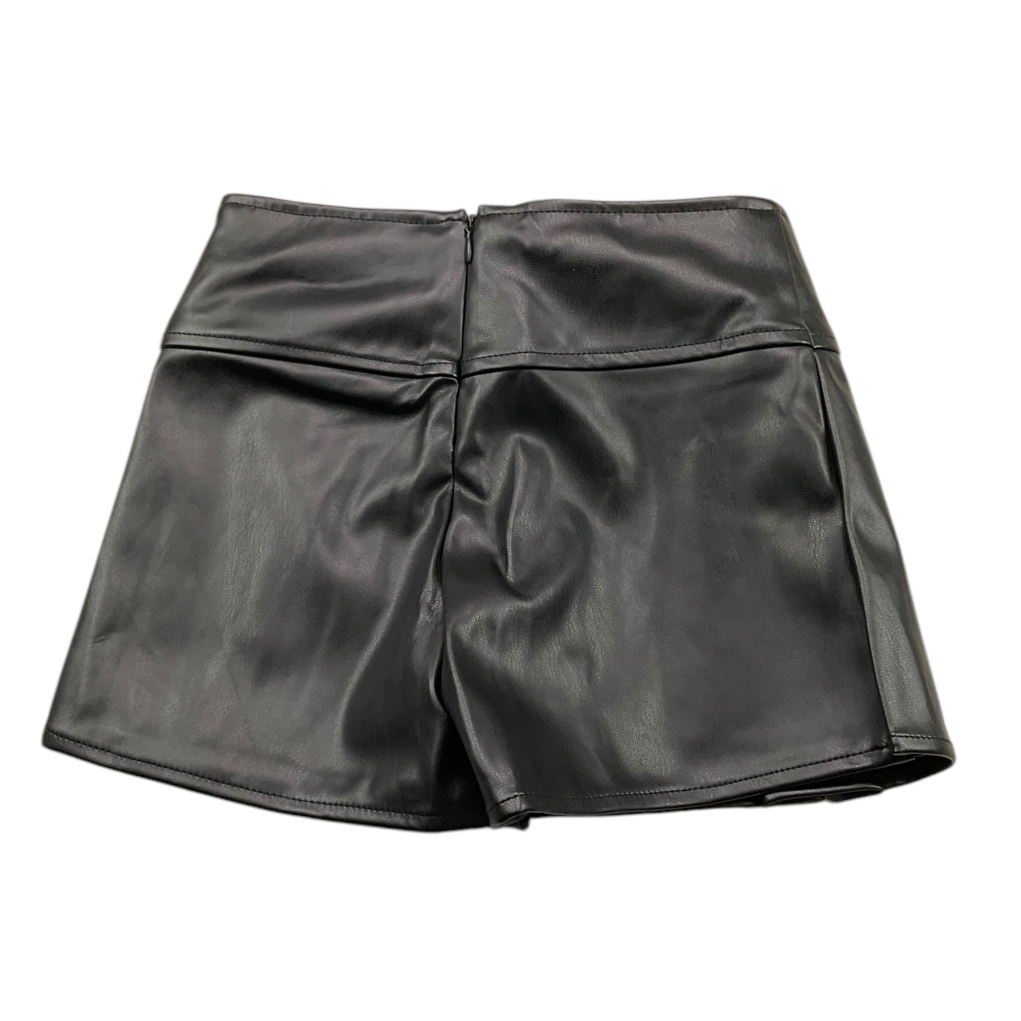 BOBOLI short tinta unita in ecopelle Nero per Bambina 729109 NERO BOBOLI