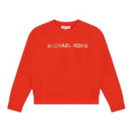 MICHAEL KORS felpa girocollo tinta unita con stampa Arancione per Bambina R30149 ARANCIONE MICHAEL KORS