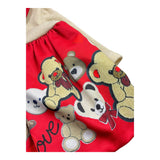 ILLIANA abito bicolore con stampa e colletto Rosso/beige per Neonata 200F ROSSO/BEIGE ILLIANA