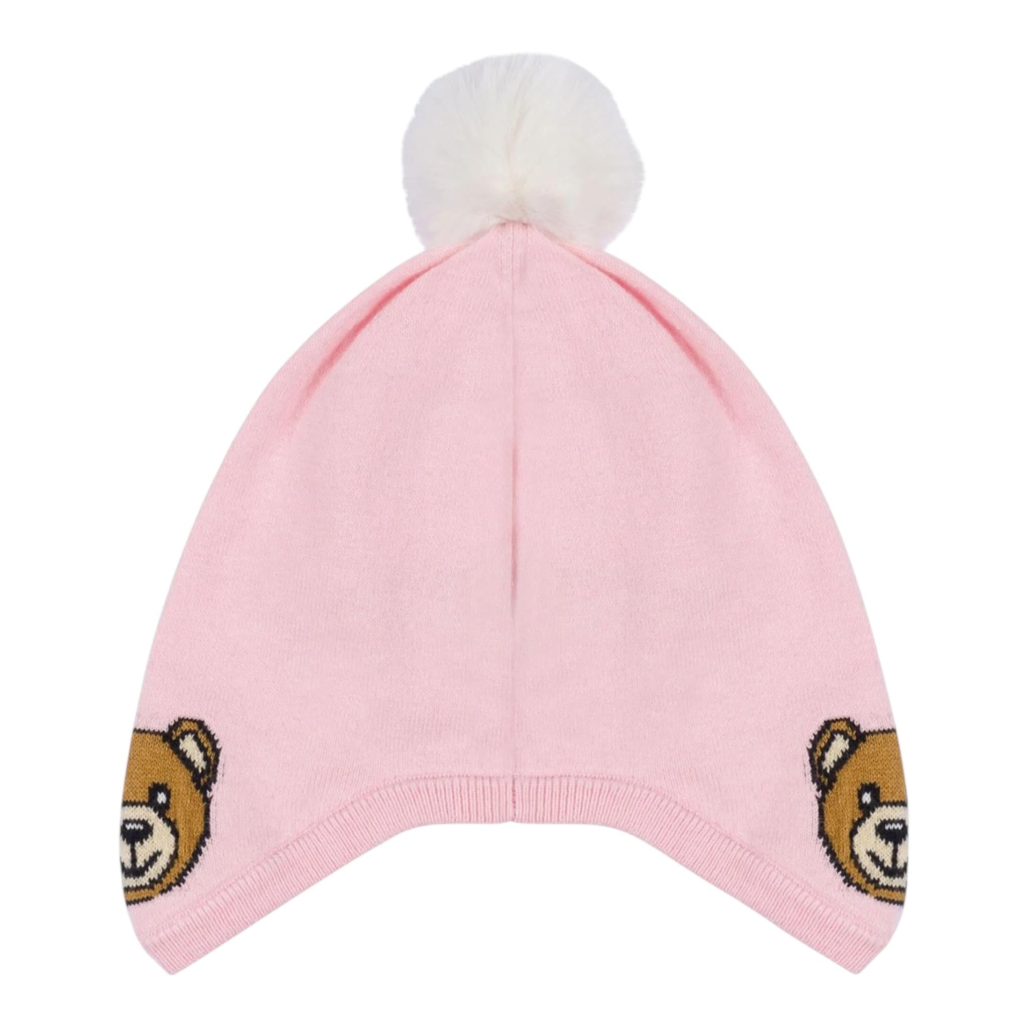 MOSCHINO cappello tinta unita con pon pon Rosa per Bambina MUX04ZA ROSA MOSCHINO